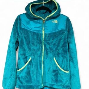 The North Face Girls OSO Hoodie Jacket | Turquoise/Lime Green | XL (14-16)